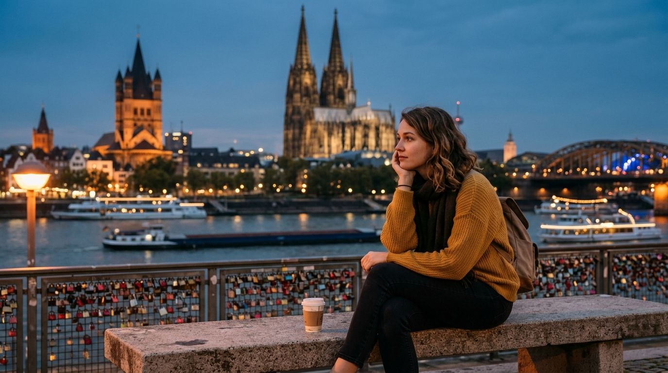 Frau in Köln plant eigenständig ihre Altersvorsorge